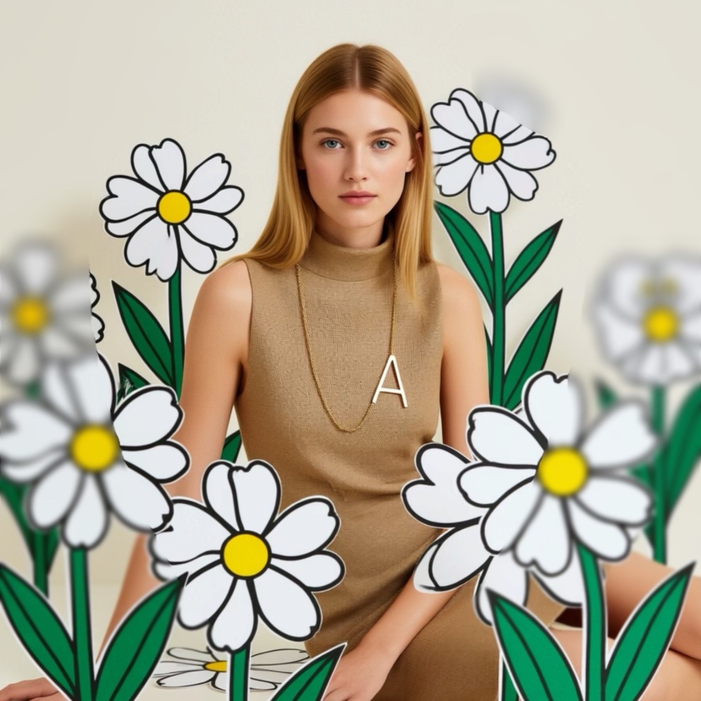 Gold Tone Letter “ A”   Necklace